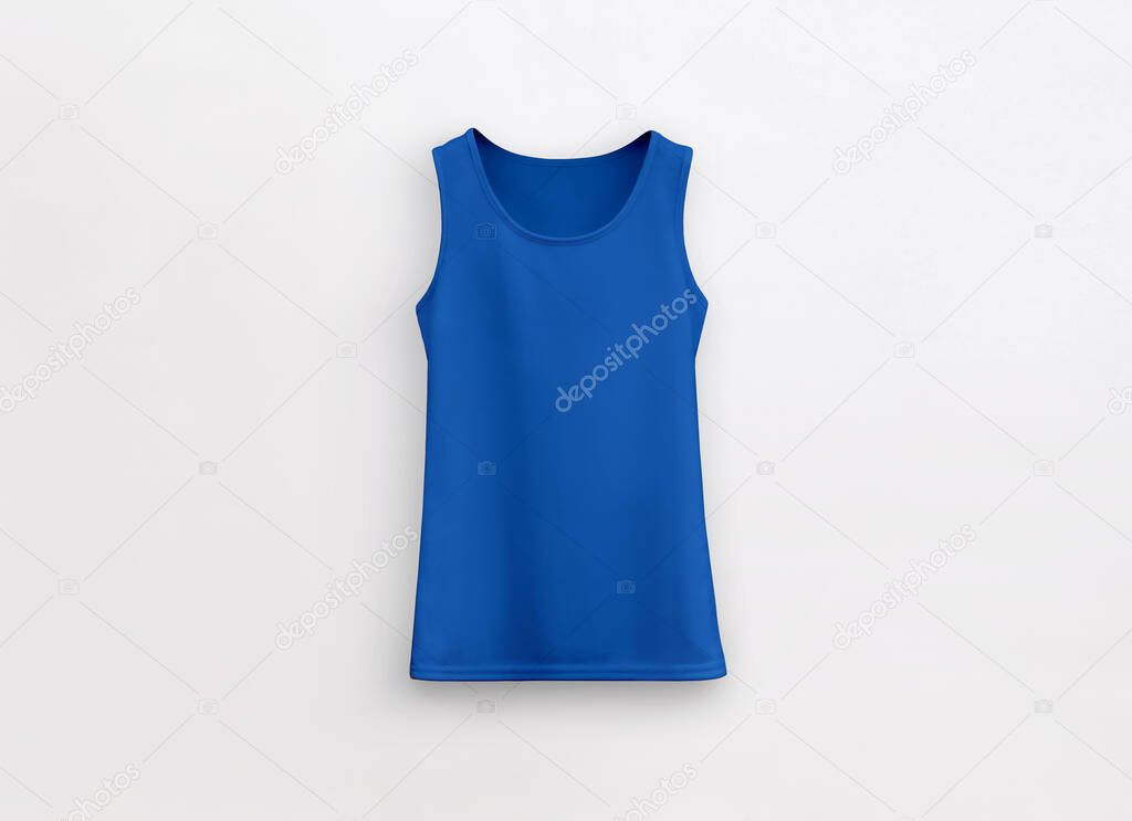 Fitness tank top royal blue on white background