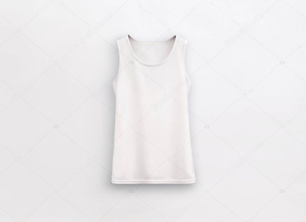 Fitness tank top blank white on blank background