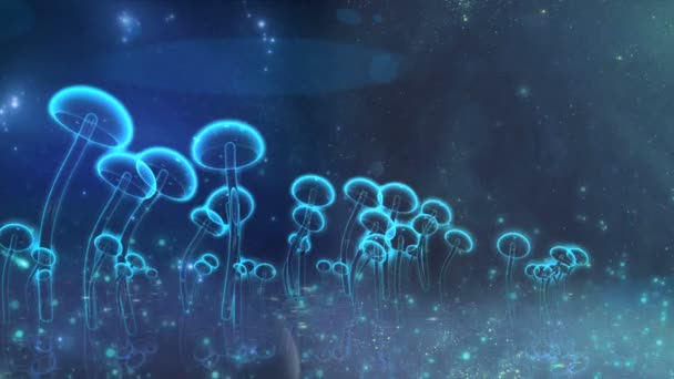 Champignon vitré transparent vacille dans le vent 