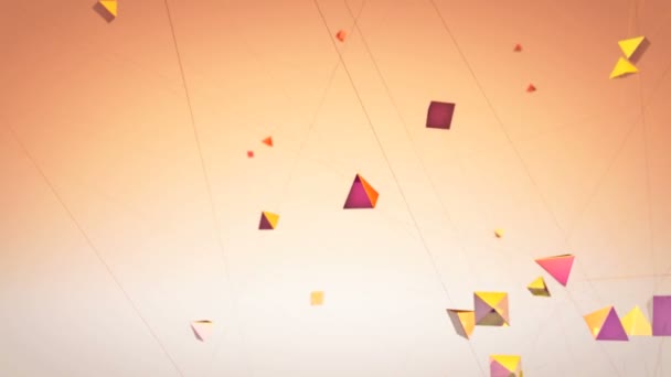 Flying geometrical shapes — Stock Video