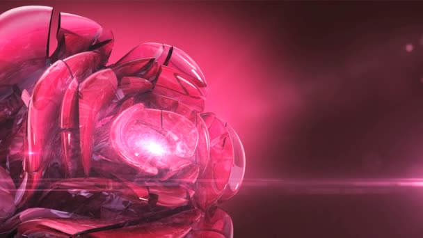 Magenta crystal rose rotating — Stock Video