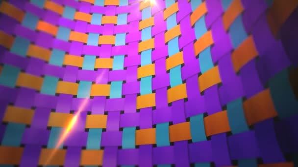 Dynamické barevné tkaniny zeď — Stock video