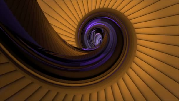 Dynamic yellow snail shell object animated around — Stock Video
