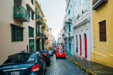 San Juan, Porto Riko 'nun renkli evleri - Fev, 2021