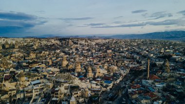 Kapadokya 'daki Goreme kasabası, Orta Anadolu, Türkiye