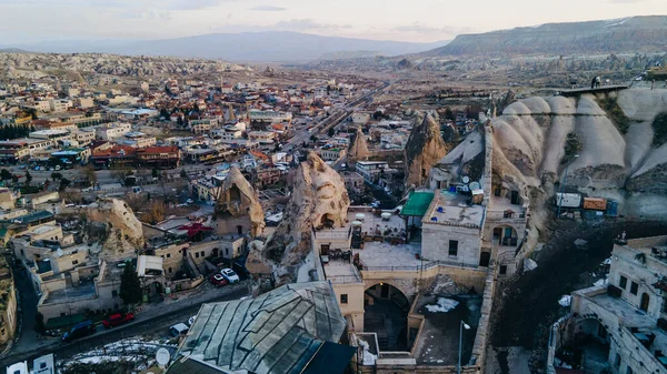 Kapadokya 'daki Goreme kasabası, Orta Anadolu, Türkiye