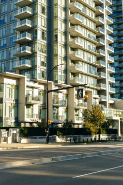 Vancouver, Kanada - Aralık, 2019 yüksek binalar.