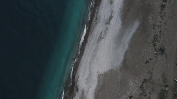 Aerial view of Cirali Beach from ancient Olympos romok, Antalya Törökország. — Stock videók