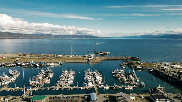Homer Spit from above in Homer, Alaska. Aerial view. High quality photo