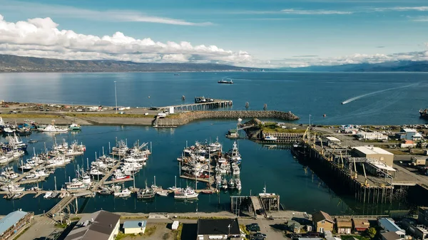 Homer Spit from above in Homer, Alaska. Aerial view. High quality photo