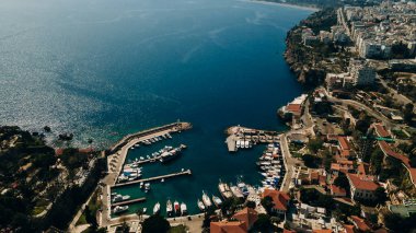 Türkiye 'nin Antalya kentindeki Eski Liman manzarası. Kaleici 'nin eski kasabasında liman. Yüksek kalite fotoğraf