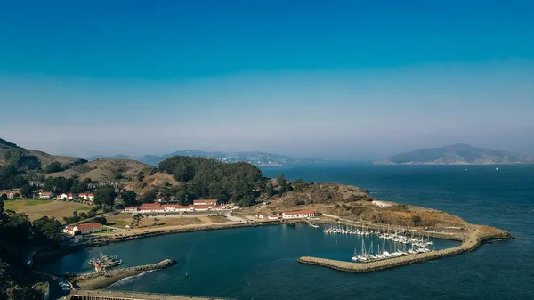 Golden Gate Bridge Presidio Yacht Harbor San Francisco Californië — Stockfoto