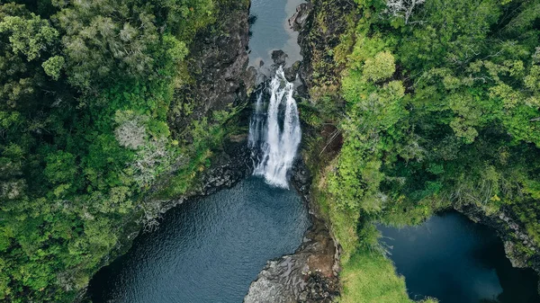 Vista Aerea Narnia Wailuku River Falls Grande Isola Foto Alta — Foto Stock