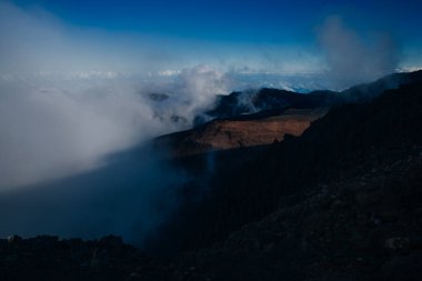 Hawaii, Maui 'deki Haleakala Ulusal Parkı' nın göz kamaştırıcı manzarası. Yüksek kalite fotoğraf