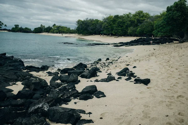 Παραλία Mahaiula Στο Μεγάλο Νησί Στην Χαβάη Υψηλής Ποιότητας Φωτογραφία — Φωτογραφία Αρχείου