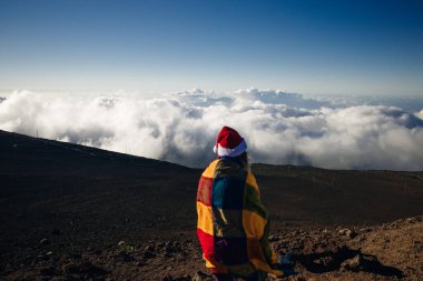 Hawaii, Maui 'deki Haleakala Ulusal Parkı' nın göz kamaştırıcı manzarası. Yüksek kalite fotoğraf