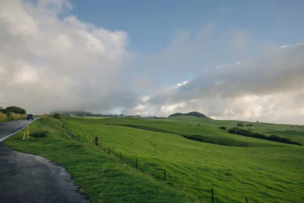 Kohala Mountain Road Curva Intorno Terreno Agricolo Del Paese Big — Foto Stock