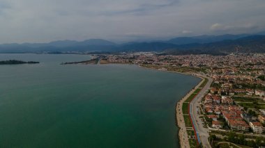 Fethiye beldesinin havadan görüntüsü. Hindi. Yüksek kalite fotoğraf