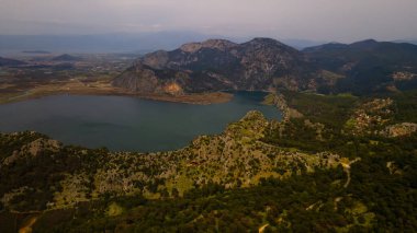 Türkiye 'nin Dalyan Tepesi' nden Iztuzu Sahili manzarası. Yüksek kalite fotoğraf