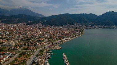 Fethiye beldesinin havadan görüntüsü. Hindi. Yüksek kalite fotoğraf