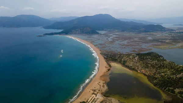 Blick Auf Den Strand Von Iztuzu Vom Hügel Dalyan Der — Stockfoto