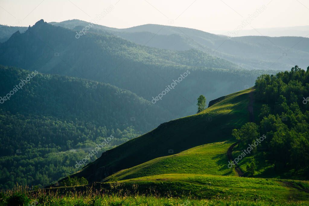 Krasnoyarsk, Torgashinsky ridge, Pillars Nature Reserve, beautiful view of summer. High quality photo