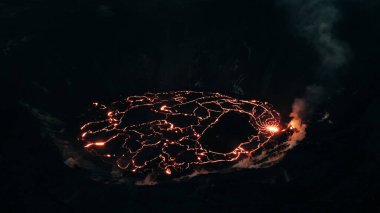 Hawaii Volkanları 'ndaki Kilauea Volkanı Büyük Ada' daki Ulusal Parkı.