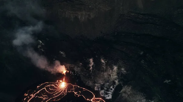 Helikopter Över Kilauea Vulkan Hawaii Vulkaner Nationalpark Den Stora — Stockfoto