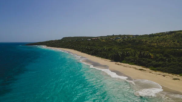 美丽的热带佐尼海滩在波多黎各库莱布拉岛游荡 高质量的照片 — 图库照片