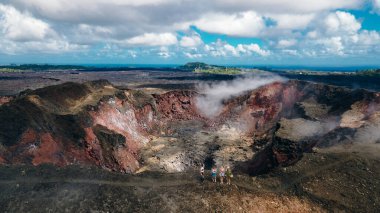 Hawaii 'deki Kilauea Volkanı' ndan donmuş lav. Yüksek kalite fotoğraf