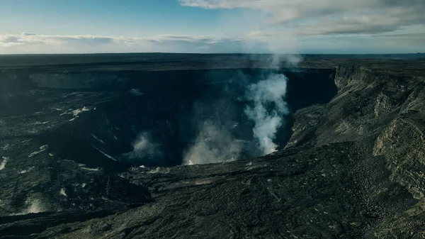 Helikopter Över Kilauea Vulkan Hawaii Vulkaner Nationalpark Den Stora — Stockfoto