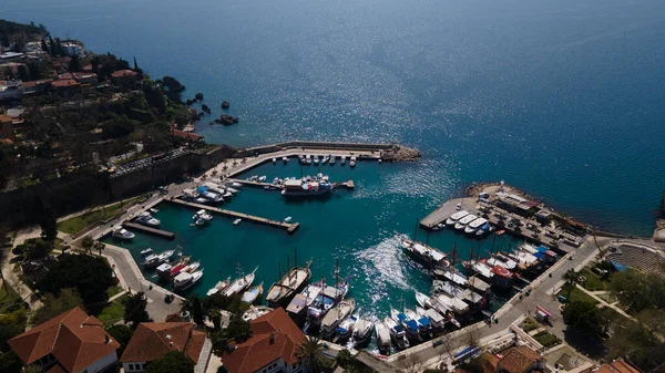 Aerial View Old Harbour Antalya Turkey Port Kaleici Old Town — Stock Photo, Image