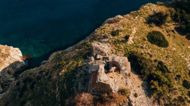 Baba Adasi 'nin Mugla, Türkiye' deki hava görüntüsü. Yüksek kalite fotoğraf