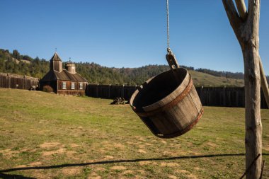 Fort Ross, Fort Ross State Park, California 'daki tarihi Rus kalesi. Yüksek kalite fotoğraf