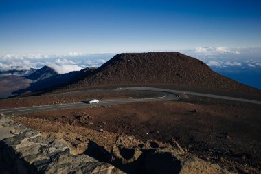 Hawaii, Maui 'deki Haleakala Ulusal Parkı' nın göz kamaştırıcı manzarası. Yüksek kalite fotoğraf