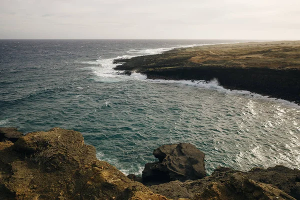 Zöld Homokos Strand Big Island Hawaii — Stock Fotó