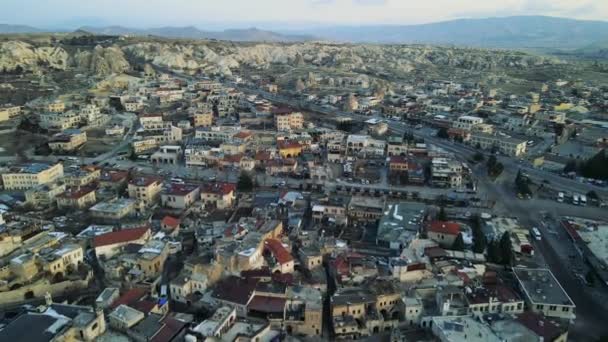 Vista Aérea Ciudad Goreme Capadocia Anatolia Central Turquía — Vídeos de Stock
