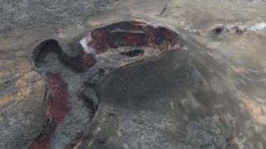 Büyük Ada 'nın havadan görünüşü, Hawaii 2021 dolaylarında. Kilauea Volkanı 'nın hava görüntüsü.