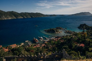 the beautiful panorama of Kekova, the sunken city from the simian castle
