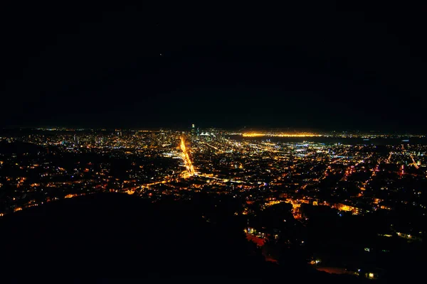 Blick Auf Die Skyline Von Downtown San Francisco Bei Nacht — Stockfoto