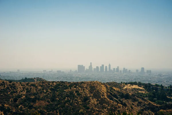 Los Angeles Downtown Skyline Hollywood Hills California Usa High Quality — Stock Photo, Image