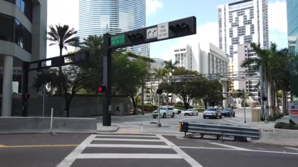 États-Unis, Miami - mars 2019 Restez à la maison Covid-19. vue sur les rues désertes — Video