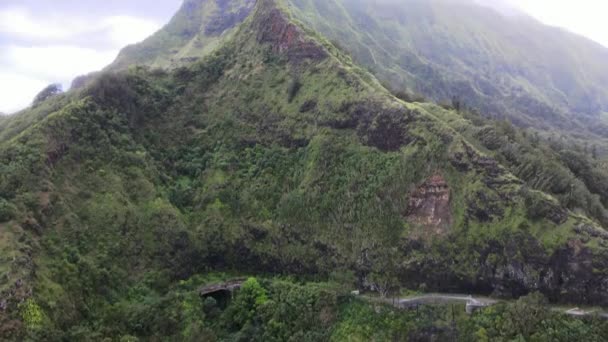 Повітряний вид на Scenic Nuuanu Pali Lookout. Гаваї рай. Гарний постріл. — стокове відео