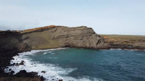 Hawaje Zielony piasek plaża obowiązkowa plaża Big Island — Wideo stockowe