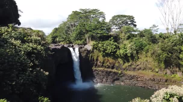 Вид на водоспад Райдуга поблизу Гіло (Гаваї).. — стокове відео