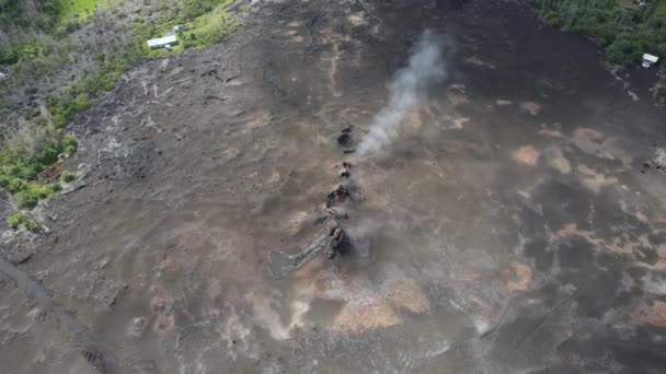 ハワイ州ビッグアイランドの空中ビュー- 2021年頃。キラウエア火山の空中写真. — ストック動画