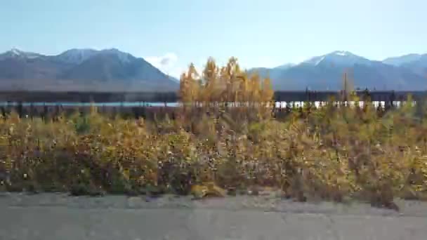 Vacker Utsikt Över Naturskön Väg Alaska Hwy — Stockvideo
