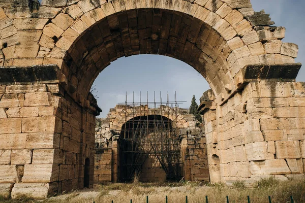 Oude Basiliek Antieke Stad Hierapolis Pamukkale Turkije Hoge Kwaliteit Foto — Stockfoto