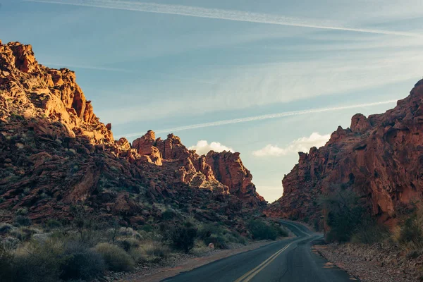 Droga Przez Dolinę Ognia State Park Nevadzie Wysokiej Jakości Zdjęcie — Zdjęcie stockowe