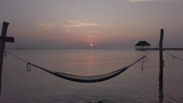 Mayan Riviera Pálmafák Strand Naplemente Holbox Sziget Karib Tenger Mexikóban — Stock videók